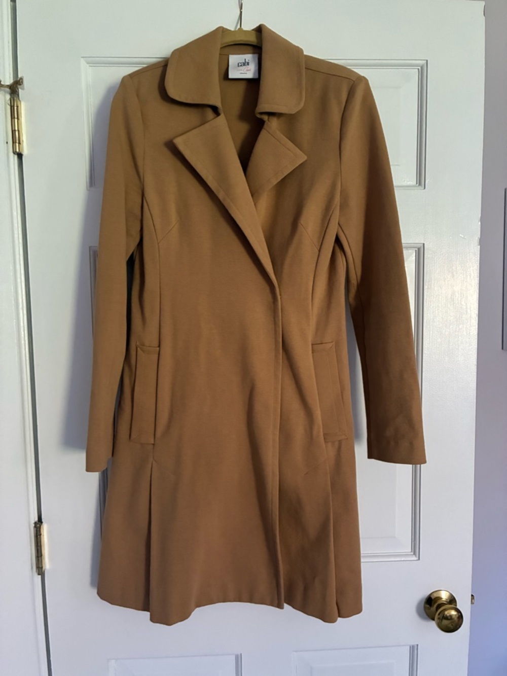CAbi Camel Brown Long Cotton-Blend Coat